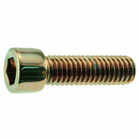 3/8-16 Socket Head Cap Screw, Black Chrome Plated Steel, 1-1/4 In Length, 5 PK